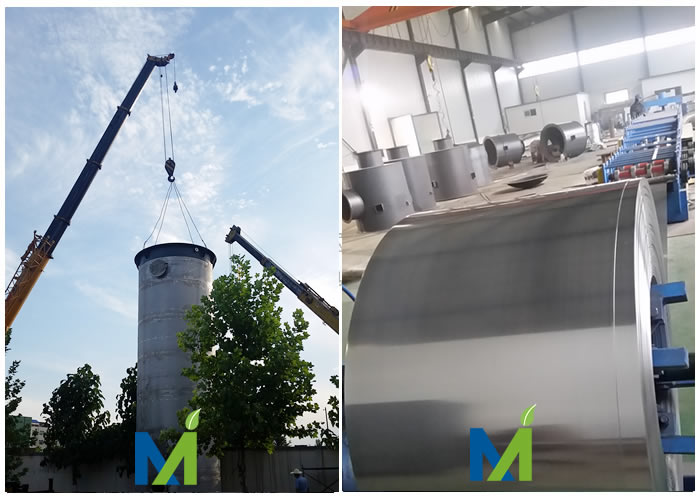 Stainless-steel anode tubes on the production line and stainless-steel wet electrostatic precipitator equipment ready for shipment